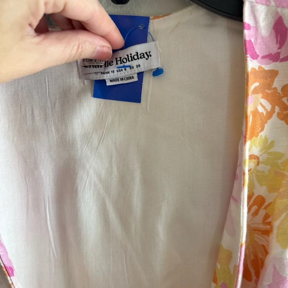 Charlie Holiday Floral Mini Dress in Pink‎ and Orange